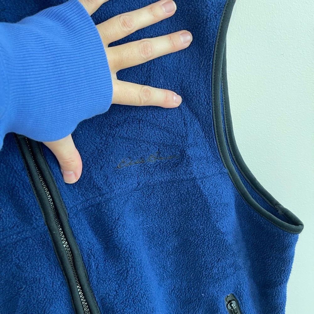 Eddie Bauer Men’s Blue Fleece Vest - Vintage size medium. EBTEK - Picture 5 of 7